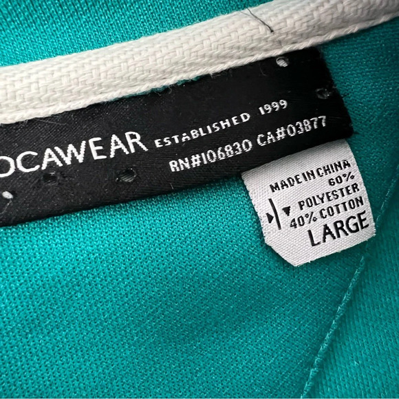 rocawear sweater zip up hoodie turquoise blue with white logo decals striped - Picture 10 of 12